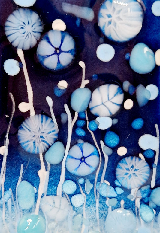 Blue fused glass Christmas bauble decoration