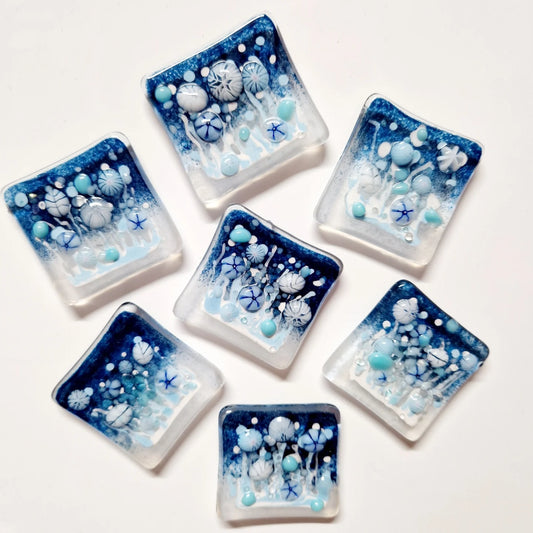 Fused Glass Winter Meadow Magnet