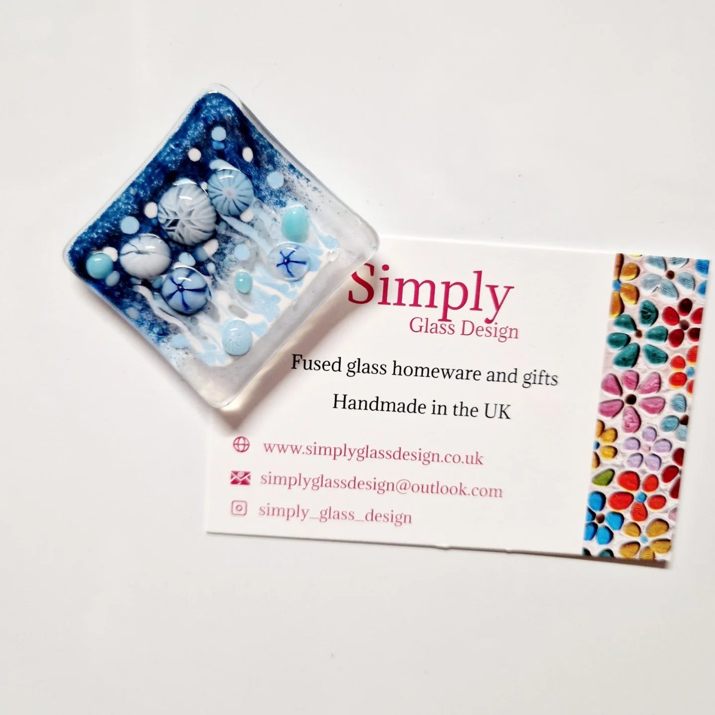 Fused Glass Winter Meadow Magnet