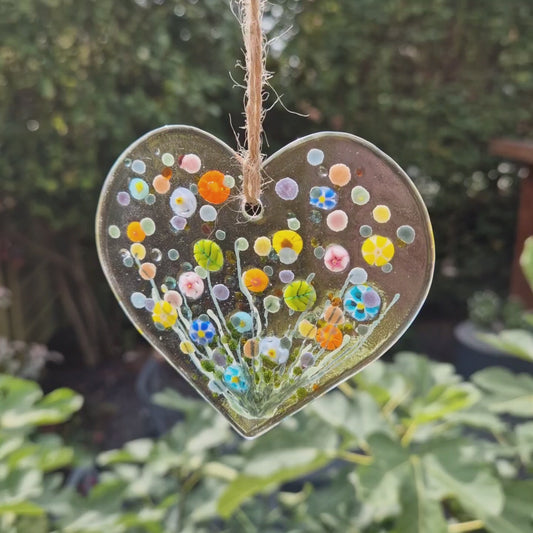 Fused Glass Meadow Suncatcher