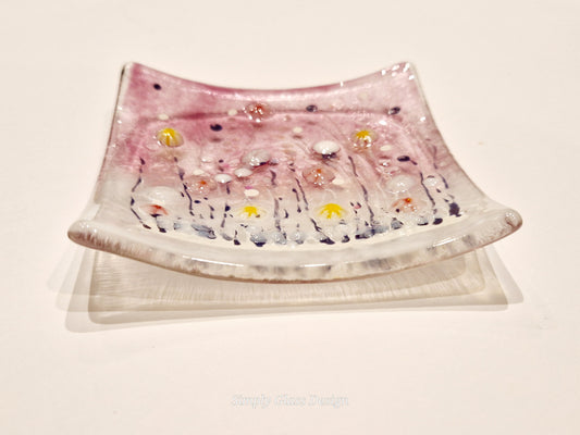 Fused Glass Dawn Meadow Trinket Dish