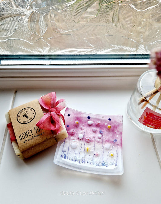 Fused Glass Dawn Meadow Trinket Dish