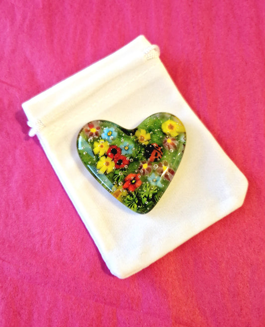Flower garden pocket heart