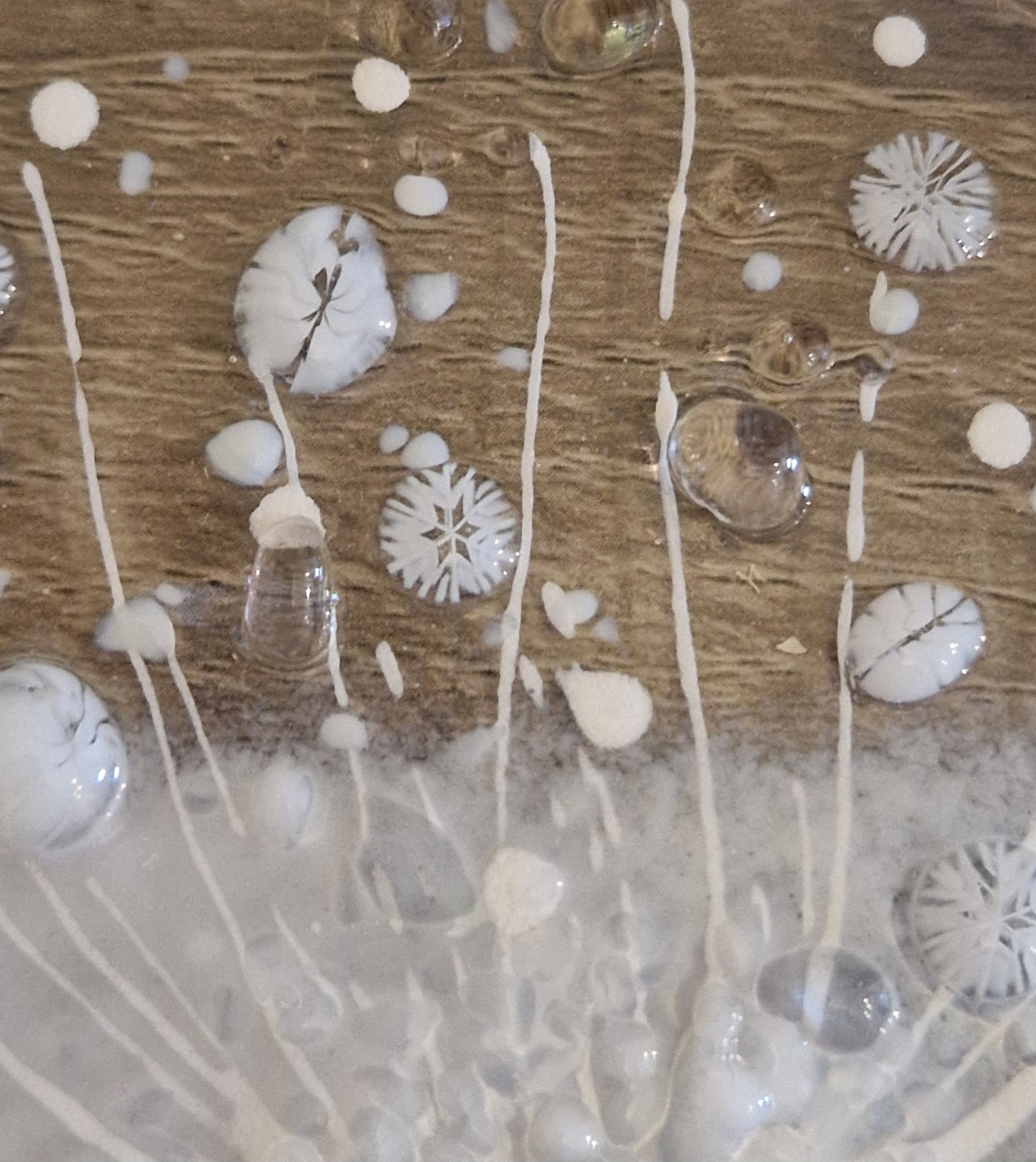 White fused glass Christmas bauble decoration