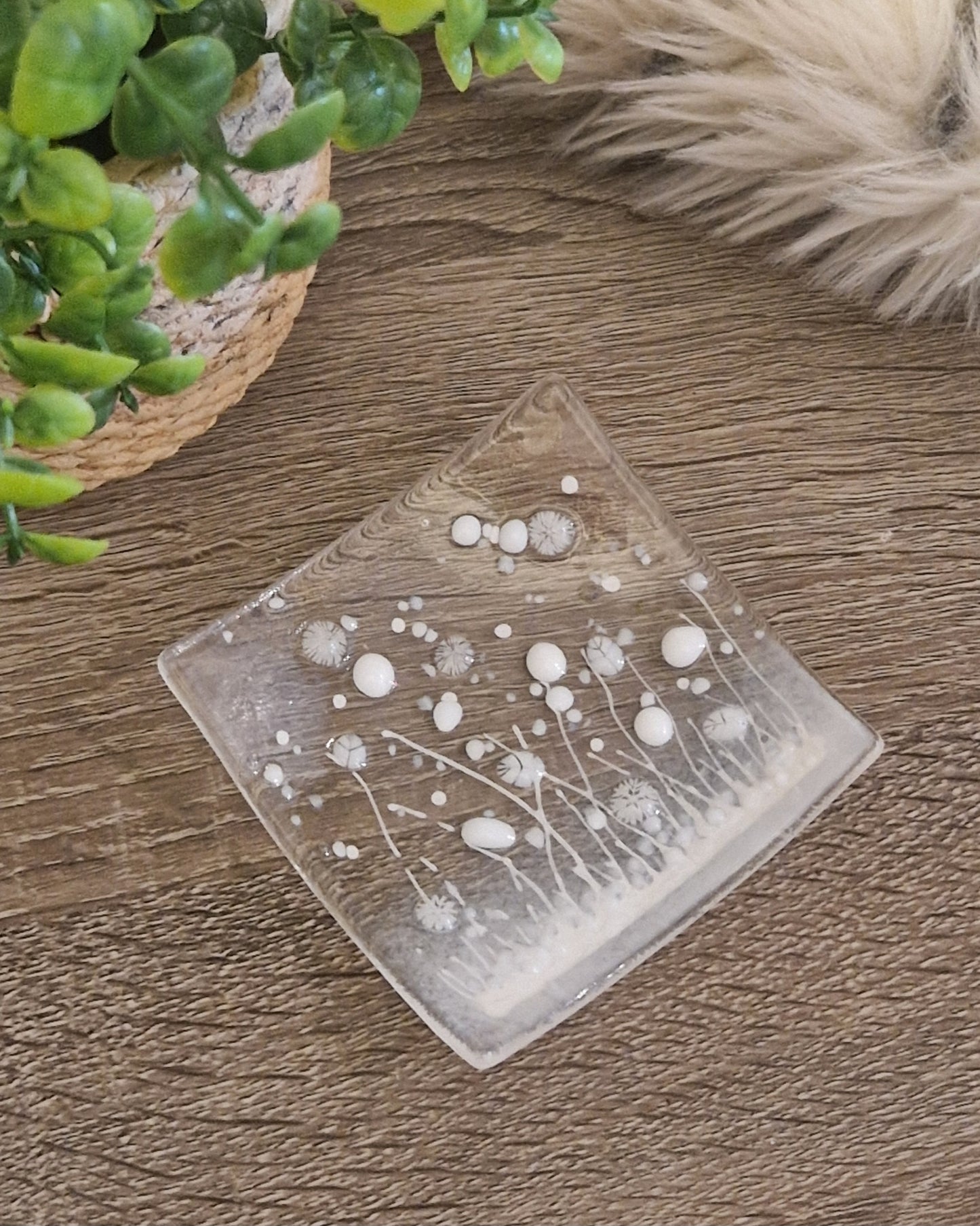 White meadow trinket dish