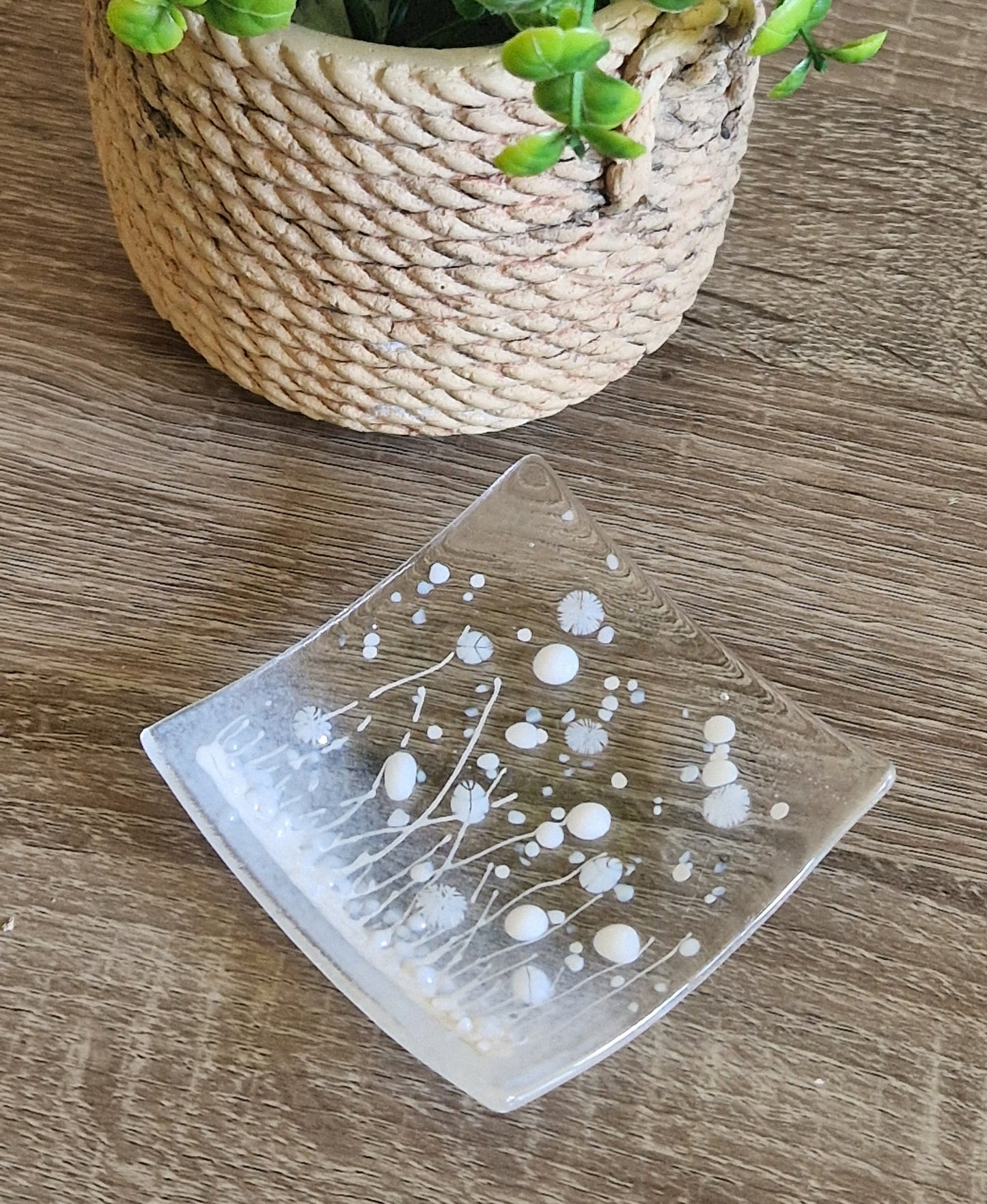 White meadow trinket dish