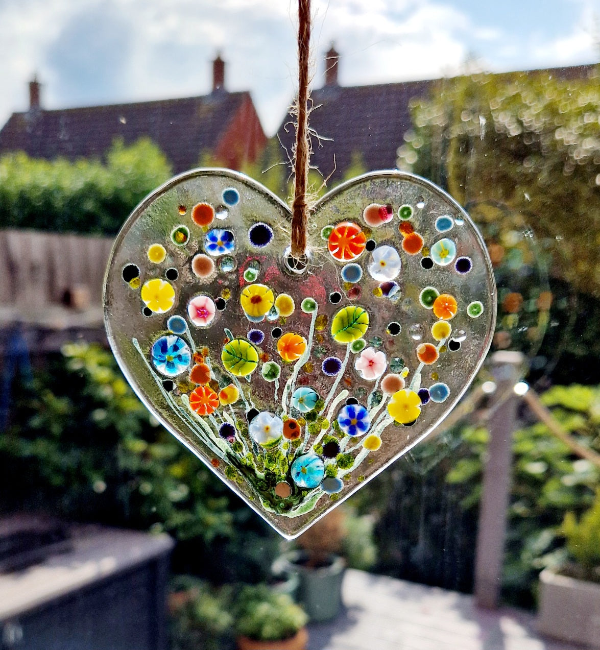 Fused Glass Meadow Suncatcher