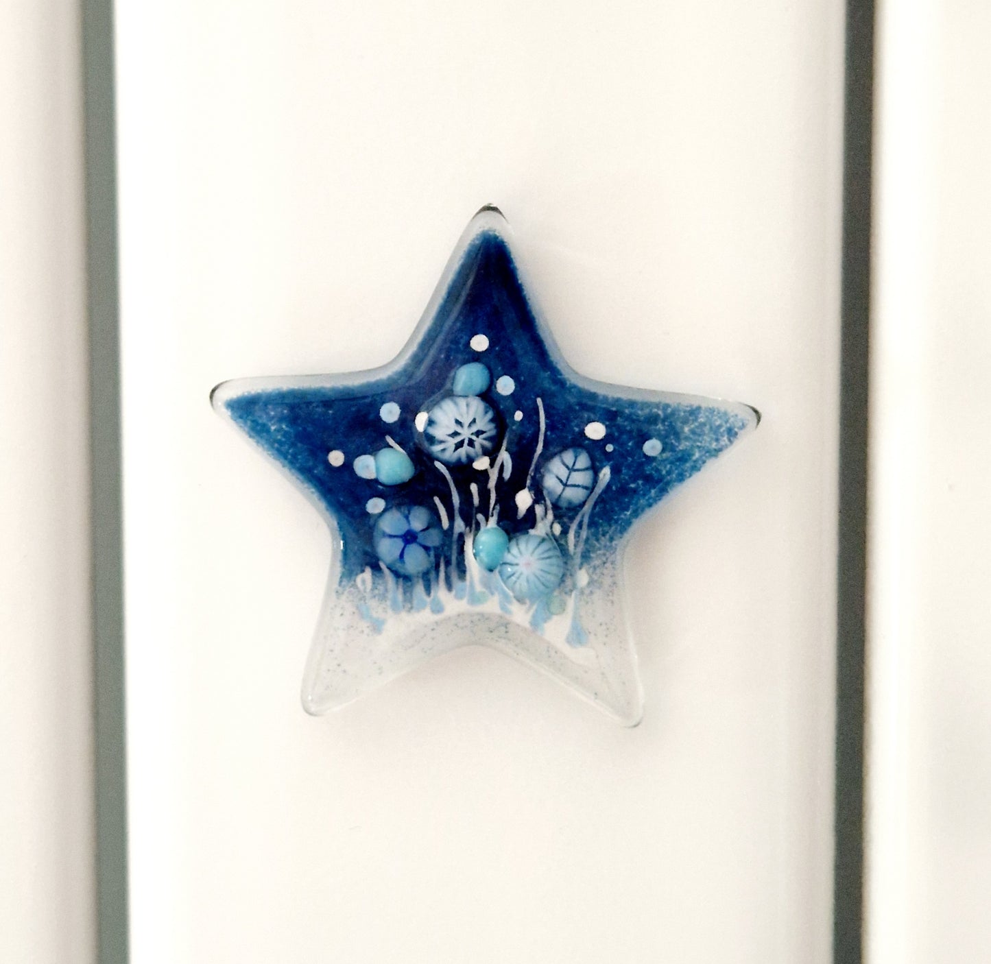 Fused Glass Winter Meadow Star Magnet