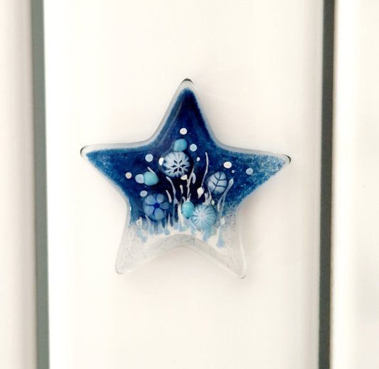 Fused Glass Winter Meadow Star Magnet