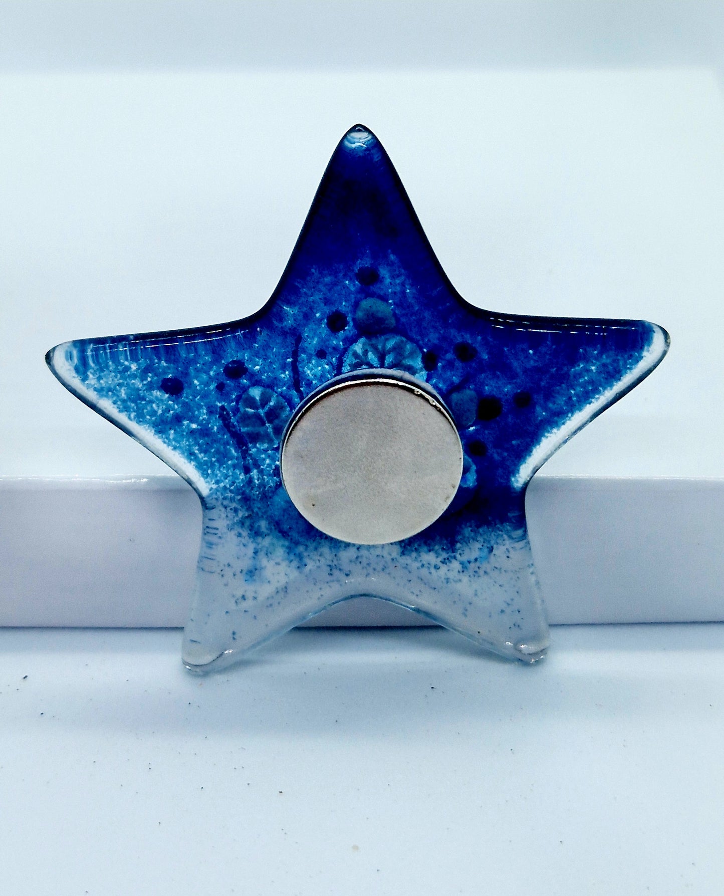 Fused Glass Winter Meadow Star Magnet