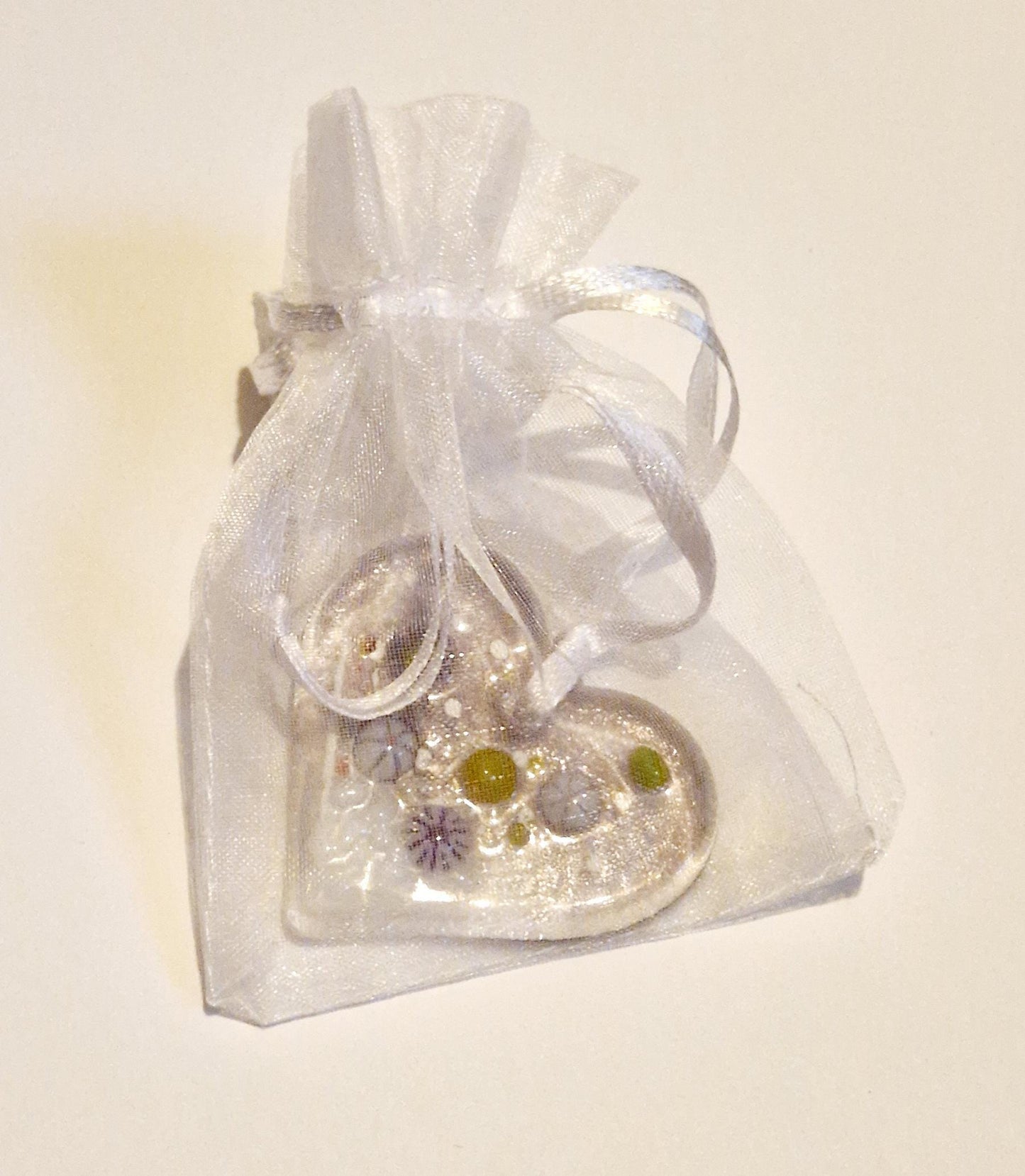 Fused Glass Mini Heart Dusk Meadow Suncatcher